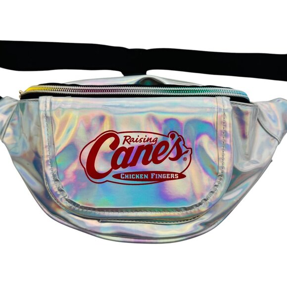 Raising Canes Silver Holographic Adjustable Strap Fanny Pack - Picture 3 of 8